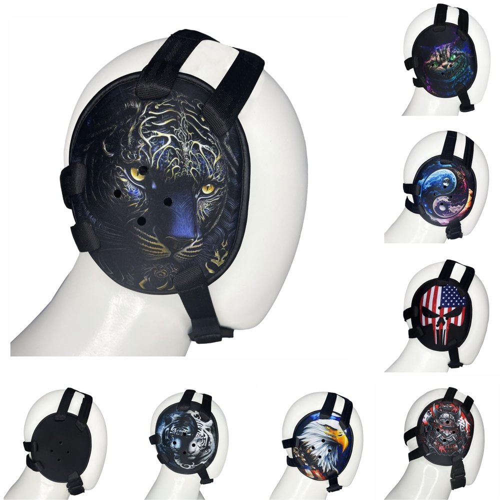 ROAR-INT BJJ Ear Guard New Easy to Adjust Design Wrestling Protective Headgear Wrestling Ear Guard MMA Jiu Jitsu (Tiger-Eagle)