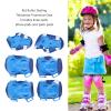 HERCHR Skateboard Pads Protective, 6PCS 6-18 Years Old Knee Protective Gear Kit Adjustable Knee Elbow Palm Guards Wrist Guards Child Safety Protection Pad for Kids Skateboard(Blue) view 2