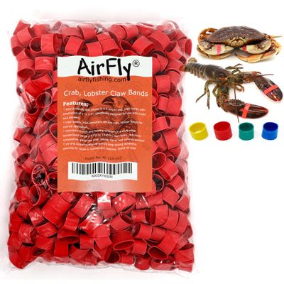 AirFly Crab, Lobster Claw Rubber Bands, Protect Lobsters & Crabs, Cook Safe FDA-Compliant Silicone, Size 1" x 0.5", Made in USA