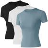 Loovoo Womens Basic Tops Fashion Trendy Tops Tight Fitted Clothing Fitness Ladies Sets Girls Summer Cute T-Shits view 1