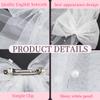 Bridal Hair Bow Veil Pearl White Wedding Headband for Women and Girls - Bachelorette Party Decorations, Bridesmaid Favors, Bride To Be Short Veil, Hair Pieces, Bridal Shower Gift view 3