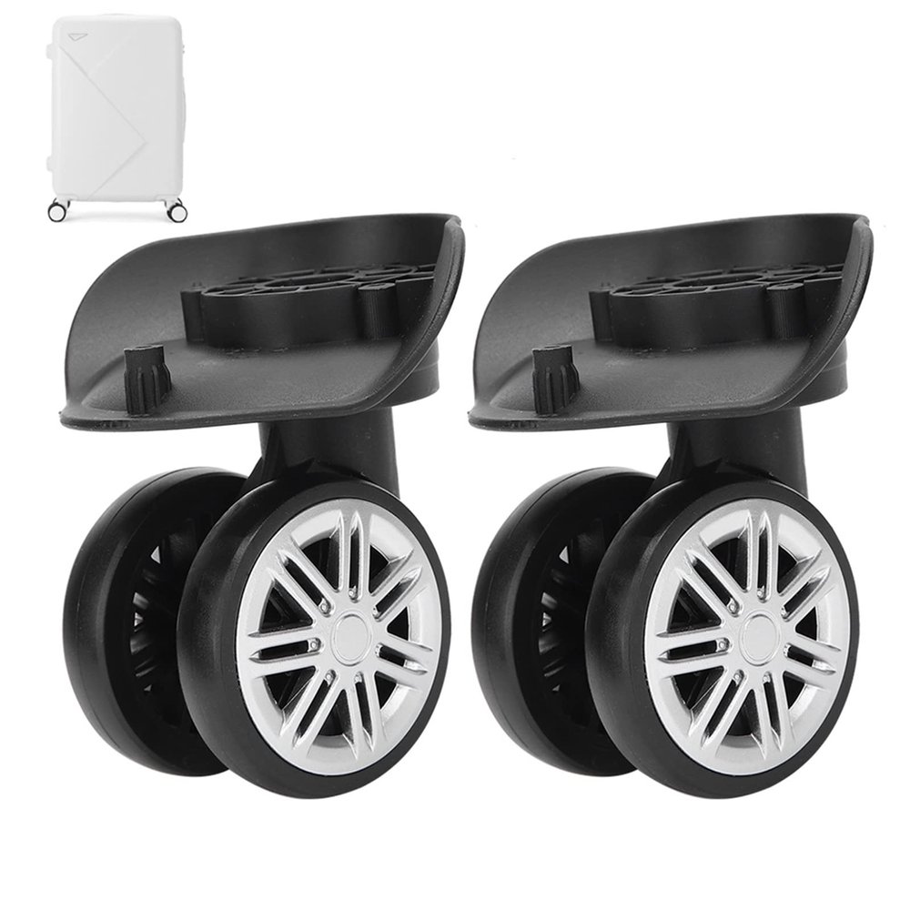 BestAlice 2Pcs Luggage Wheels Replacement, Luggage Replacement Wheels, Suitcase Wheels for Luggage, Outdoor Double Row Large Wheel Draw Box Code Case Suitcase Accessory
