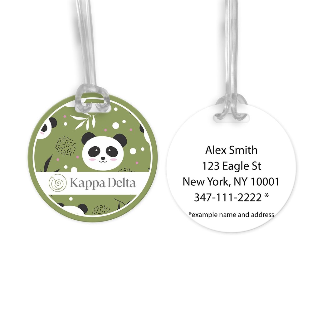 Kappa Delta Travel Luggage ID Bag Tag for Suitcases/Round Plastic Label (Kappa Delta 10)