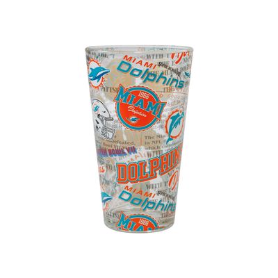 FOCO Miami Dolphins NFL Historic Print Pint Glass
