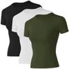 Loovoo Womens Basic Tops Fashion Trendy Tops Tight Fitted Clothing Fitness Ladies Sets Girls Summer Cute T-Shits view 1