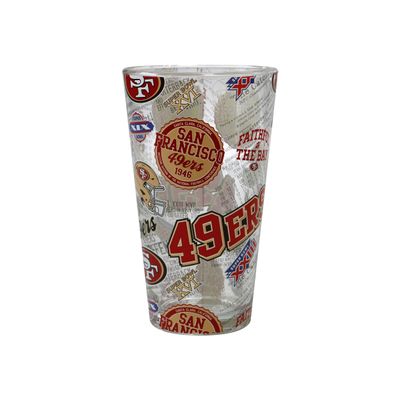 FOCO San Francisco 49ers NFL Historic Print Pint Glass