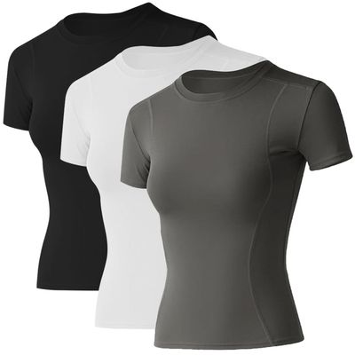 Loovoo Teen Basic Tees for Women Girl Swiftly Dry Pilates Stretch Training Trendy Polyester Summer Lightweight Clothing