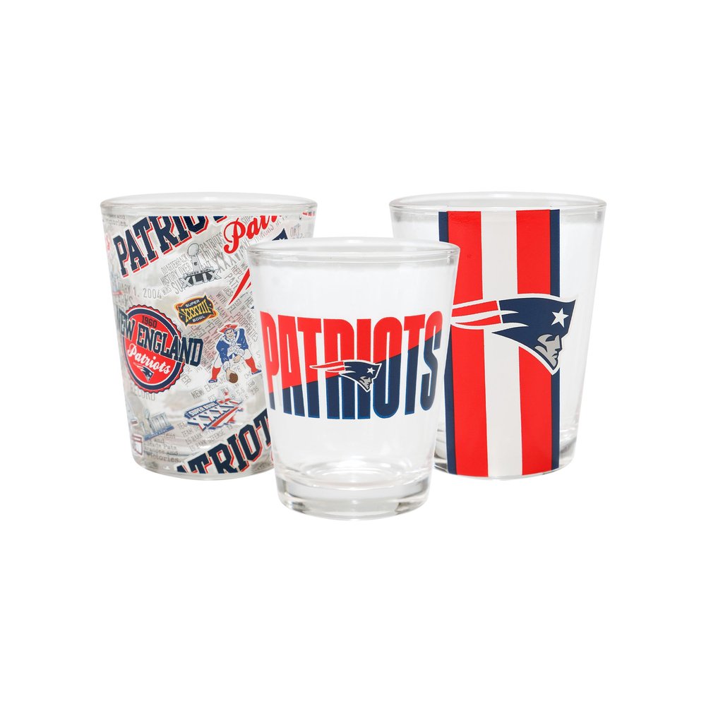 FOCO New England Patriots NFL Team Spirit Shot Glasses - 3 Pack