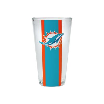 FOCO Miami Dolphins NFL Team Stripe Pint Glass