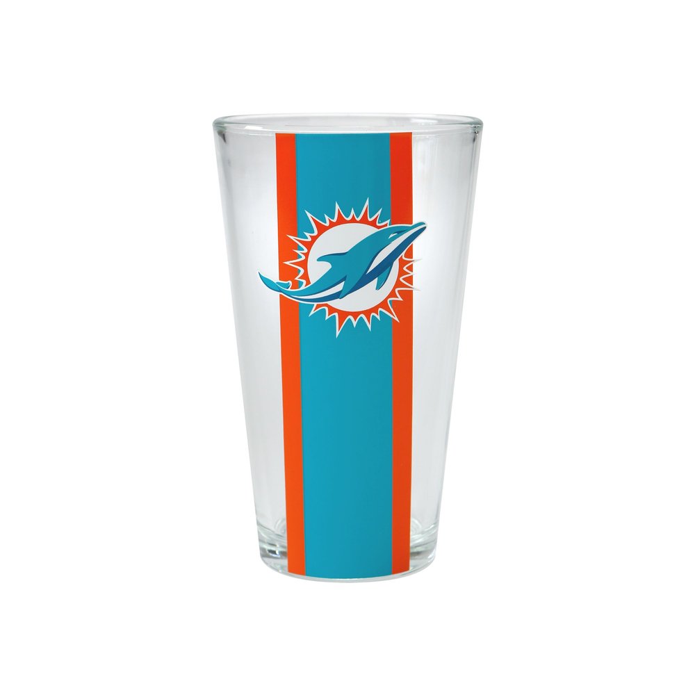 FOCO Miami Dolphins NFL Team Stripe Pint Glass