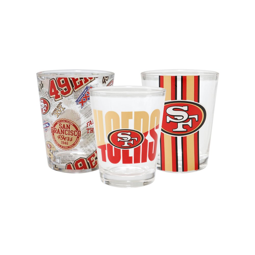 FOCO San Francisco 49ers NFL Team Spirit Shot Glasses - 3 Pack