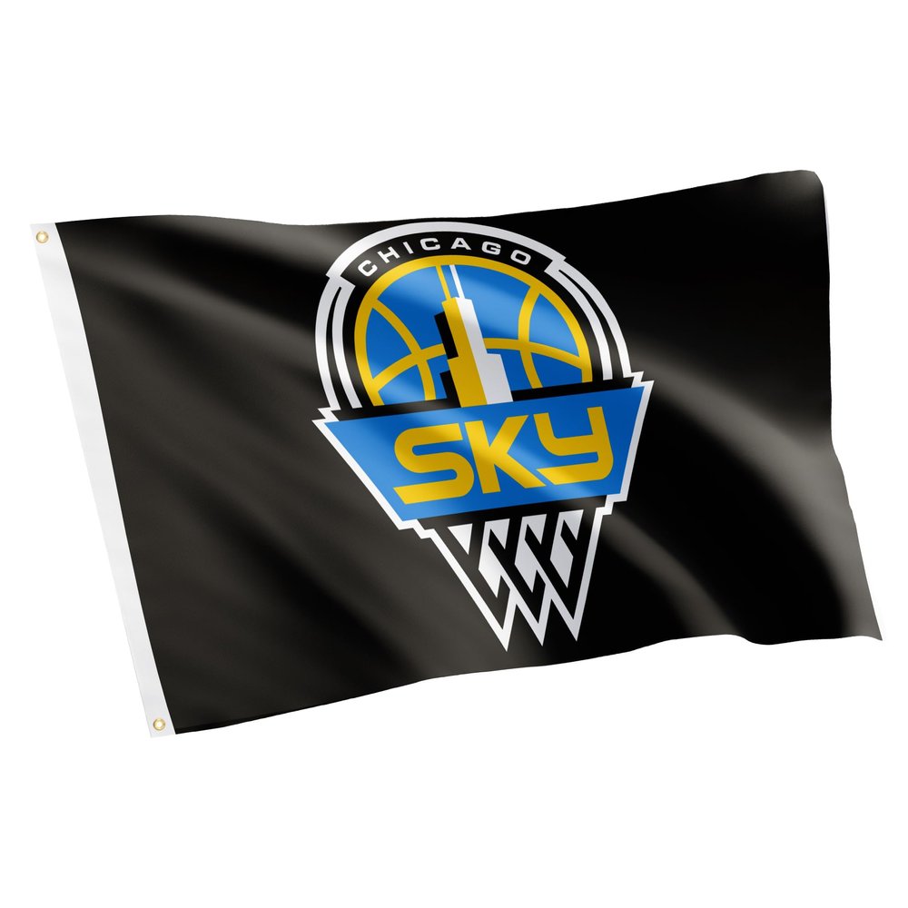 Desert Cactus Chicago Sky Flag Team WNBA 100% Polyester Indoor Outdoor 3x5 feet Flag (Black)