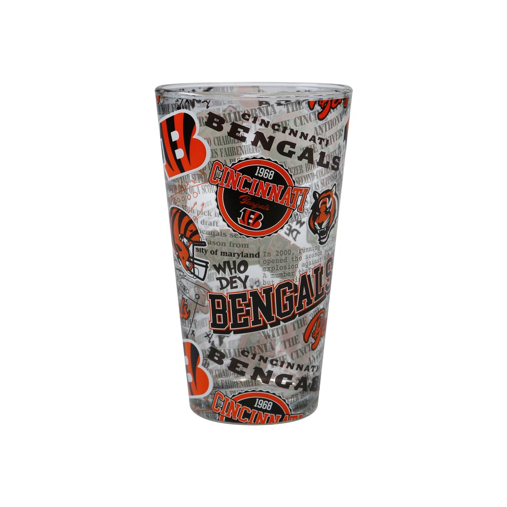 FOCO Cincinnati Bengals NFL Historic Print Pint Glass