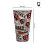 FOCO Cincinnati Bengals NFL Historic Print Pint Glass view 3