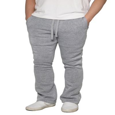 URBANJ Men's Flared Fleece Sweatpants Open Bottom Stacked Track Pants (US, Alpha, 3X-Large, Regular, Regular, 091_Flared Grey)