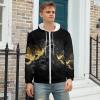 Bright Hummingbird Men's Zip Up Hoodie Lightweight Long Sleeve Hooded Sweatshirt Jacket with Pockets L view 2