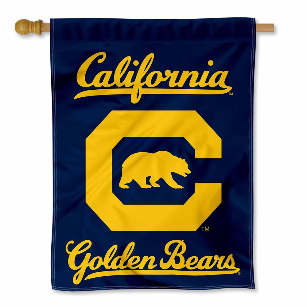 College Flags & Banners Co. Cal Berkeley Golden Bears Wordmark Double Sided House Banner Flag