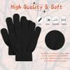 Kids Black Gloves Winter Magic Warm Full Finger Gloves Soft Stretchy Knit Mittens for Toddler Boys Girls Black One Size view 4