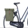Basil City Double Bag - Rear Pannier Rack Panniers - Easy Attachment - 32L - Green view 4