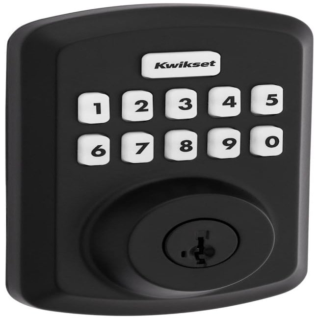 Kwikset 9250TRS-514S Transitional Powerbolt 2 Electronic SmartCode Deadbolt SmartKey with RCAL Latch and RCS Strike Matte Black Finish