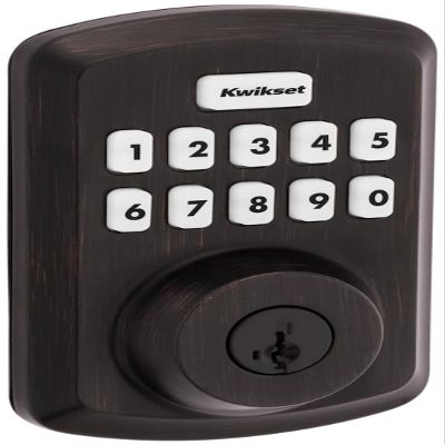 Kwikset 9250TRS-11PS Transitional Powerbolt 2 Electronic SmartCode Deadbolt SmartKey with RCAL Latch and RCS Strike Venetian Bronze Finish