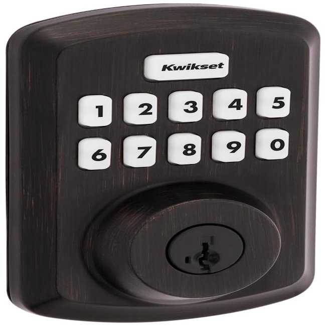 Kwikset 9250TRS-11PS Transitional Powerbolt 2 Electronic SmartCode Deadbolt SmartKey with RCAL Latch and RCS Strike Venetian Bronze Finish