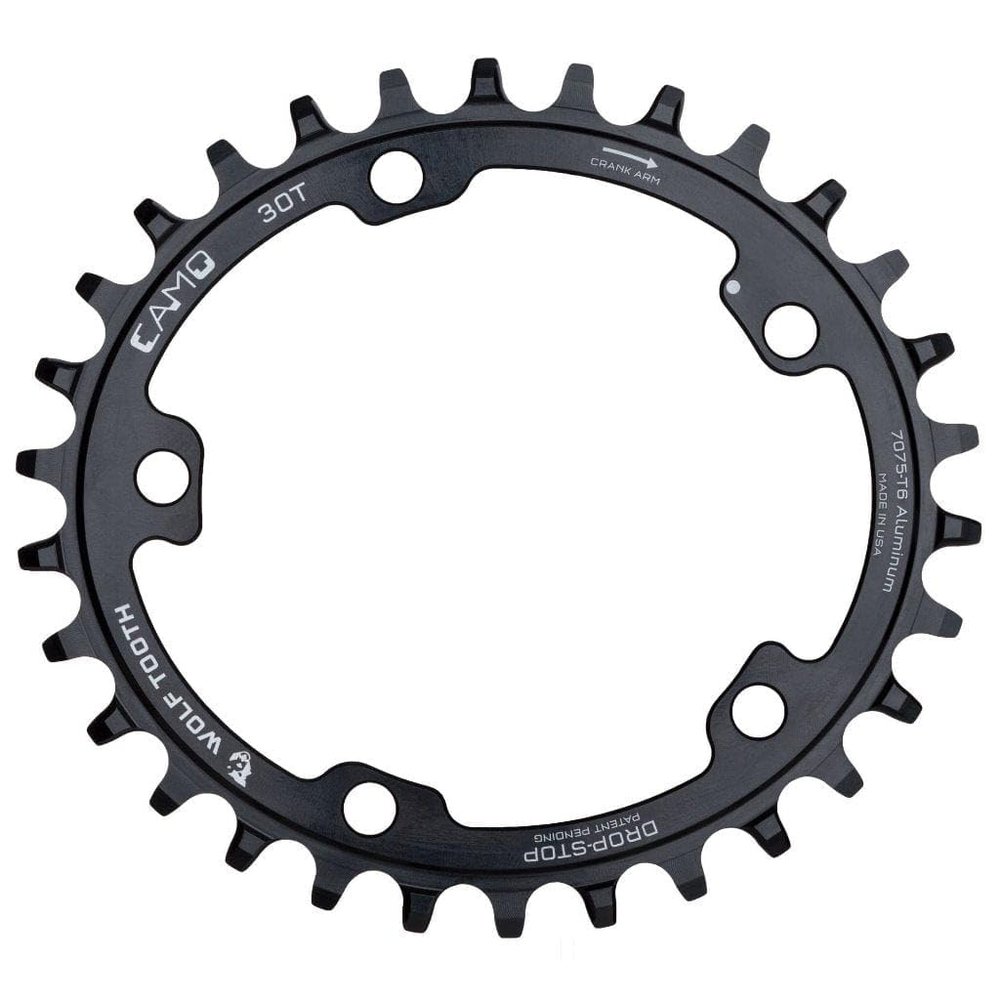 Wolf Tooth Components Camo Oval Chainring Black, 30T