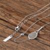 PickleBelle Lovematch Tennis Racket and Ball Necklace - Rhodium Plated Over 925 Sterling Silver | Gift for Her, Present For Birthday, Valentine's day, Wedding Anniversary and Christmas Gifts for Tennis Lovers view 4