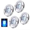 Marine Boat LED Cabin Deck Courtesy Light Stern Transom Lights 12V DC Round Chrome Clear Lens Waterproof, Round LED Deck Courtesy Blue Light 4 Pcs view 1