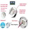 Marine Boat LED Cabin Deck Courtesy Light Stern Transom Lights 12V DC Round Chrome Clear Lens Waterproof, Round LED Deck Courtesy Blue Light 4 Pcs view 2