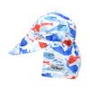Flap Happy Baby Sun Hat | Toddler Hat with Flap to Protect Kids from Sunburn| UPF 50+ Highest Certified UV Sun Protection | Splish Splash Whale Blue Medium view 1