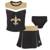 Outerstuff Girls Toddler Black New Orleans Saints Spirit Cheer Three-Piece Cheerleader Set view 1