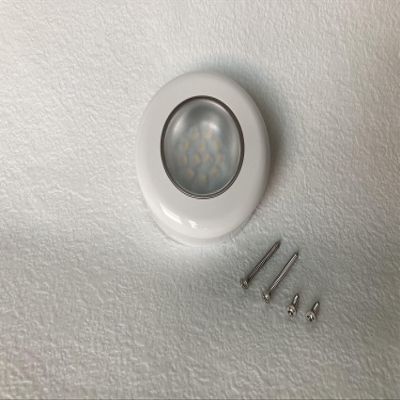 LLD_TK Marine RV Boat Pontoon White LED Courtesy Ceiling Light Glare Free illumination Lens 12V DC Surface Flush Mount White Plastic Housing