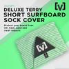 VICTORY DELUXE TERRY SURFBOARD Sock Cover, Shortboard, Board Sock - Lightweight Stretch Surfboard Bag, Protective Poly Nose  Breathable Terry Towel Stretch Sleeve/Case (Green/White, 6.6) view 2