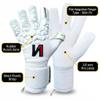 ONEKEEPER ACE | Professional-Level Goalkeeper Glove for Adult & Youth | GK Soccer Goalie Gloves | 3.5 mm Contact Latex | Negative Cut (White, 12) view 3
