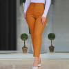 Women Suit Pants Dressy Elegant High Elastic Waisted Stretchy Tummy Control Business Work Pants Casual Skinny Pants Orange view 2