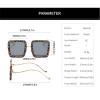 helena Trendy Rhinestone Square Sunglasses Women Oversized Crystal Frame Gradient Lens Party Diamond Eyeglasses (white) view 3