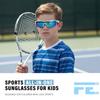 FEISEDY Kids Teens Baseball Polarized Sunglasses Sports TR90 Frame Boys Girls Cycling B2454 Spot White view 2
