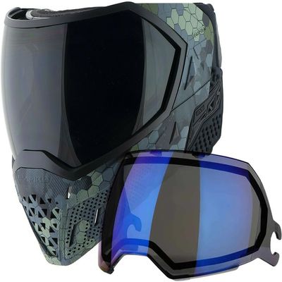 PaintballBodyBags Empire EVS Paintball Mask/Goggle HEX - 3 Quick Change Thermal Lenses Clear, Smoke, Blue Mirror