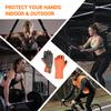 ADDMOTOR Workout Gloves for Men and Women, Breathable Exercise Gloves, SBR Padded Wear Non-Slip & Full Palm Protection Fingerless Gloves for Cycling, Exercise,Gym, Fitness and Training (Orange XL) view 3