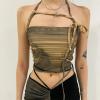 Fairy Grunge Aesthetic Tank Top Women Clothes Summer Sexy Print Y2k Crop Tops Strapless Shirt,Army Green,L view 2