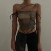 Fairy Grunge Aesthetic Tank Top Women Clothes Summer Sexy Print Y2k Crop Tops Strapless Shirt,Army Green,L view 3