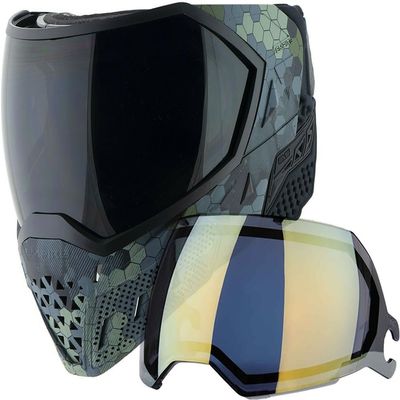 PaintballBodyBags Empire EVS Paintball Mask/Goggle HEX - 3 Quick Change Thermal Lenses Clear, Smoke, Gold Mirror