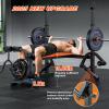Fostoy Adjustable Weight Bench with Leg Extension, Preacher Curl & Butterfly Arm, 990lbs Heavy Duty Bench Press for Full Body Home Gym Workout (Orange 6 in 1) view 3