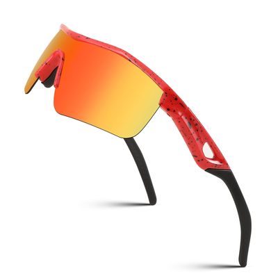 FEISEDY Kids Teens Baseball Polarized Sunglasses Sports TR90 Frame Boys Girls Cycling B2454 Spot Red