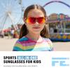 FEISEDY Kids Teens Baseball Polarized Sunglasses Sports TR90 Frame Boys Girls Cycling B2454 Spot Red view 2