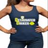 Small Navy Blue Women Fitted Designated Dinker Pickleball Funny Gift Idea Sleeveless Tank Top T-Shirt view 2