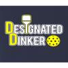 Small Navy Blue Women Fitted Designated Dinker Pickleball Funny Gift Idea Sleeveless Tank Top T-Shirt view 3