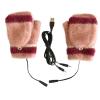 Electric Children's Gloves Heating Clamshell Half-Finger Finger Gloves Heating Electric USB Sports Gloves for Kids (C, One Size) view 1