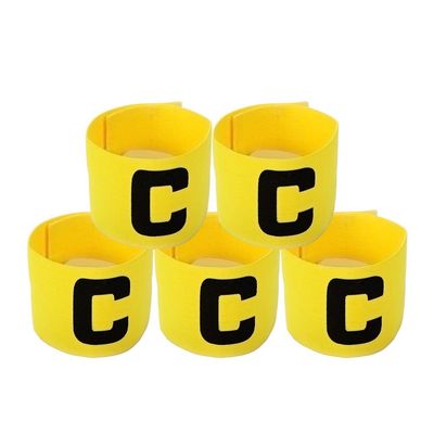 5Pcs Elastic Soccer Captain Armband,Adjustable Soccer Team Leader Armband,Football Basketball Player Bands for Adult Youth,Sports Player Bands Group Armband,Anti-Drop (5pcs Yellow)